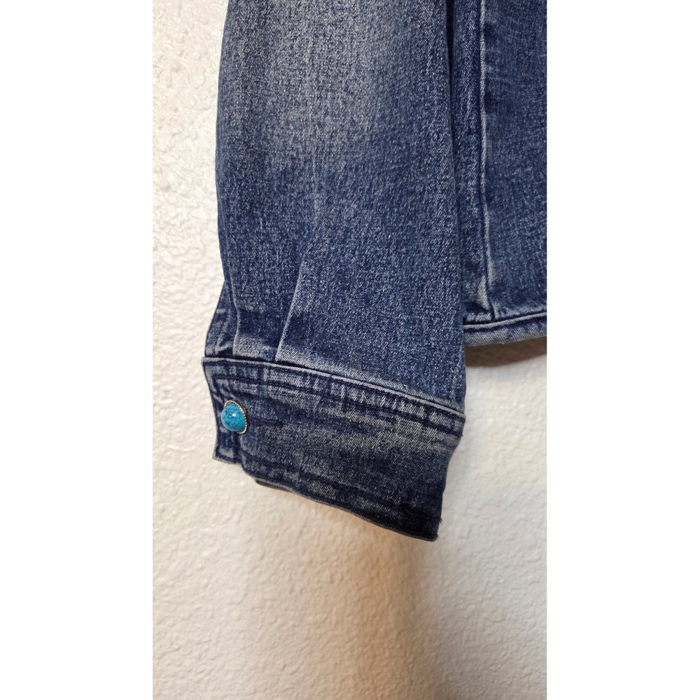 VTG DG2 Diane Gilman Beaded Turquoise Western Cowgirl Rodeo Denim Jacket‎ Small - Picture 7 of 8
